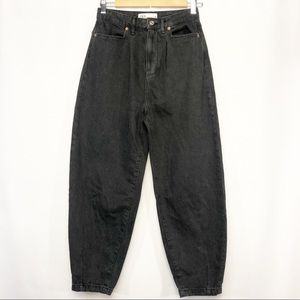 Zara 90’s balloon jean shadow black 10